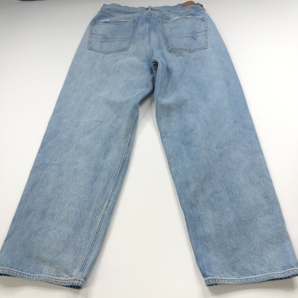American Eagle Baggy Jean 12 Short (Fits 30W 28L) High Rise Denim Distressed